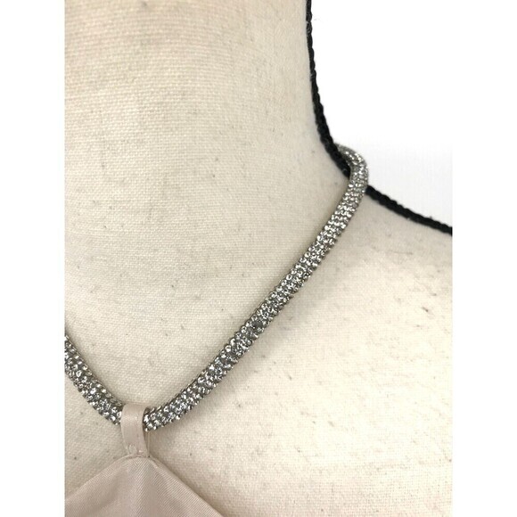 H&M Top Women Cream Rhinestone Strap Halter Neck Top Sleeveless Tank Size Xsmall - Picture 4 of 8